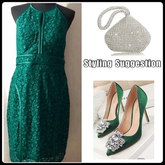 ❤️Xscape Halter Open Back Cocktail Dress - Picture 3 of 11